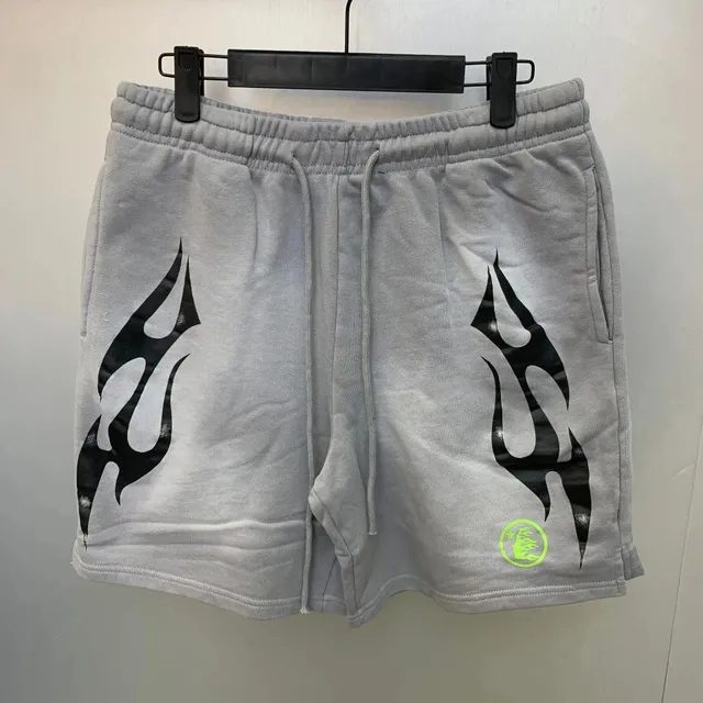 Hellstar Flame Shorts Black Flame Print