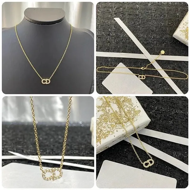 Dior CD Necklace Crystal-Embellished