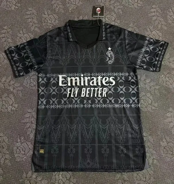 AC Milan × Adidas Home Jersey Gothic Pattern
