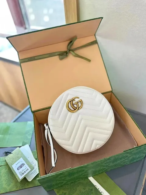 Gucci Marmont Round Bag Quilted Chevron