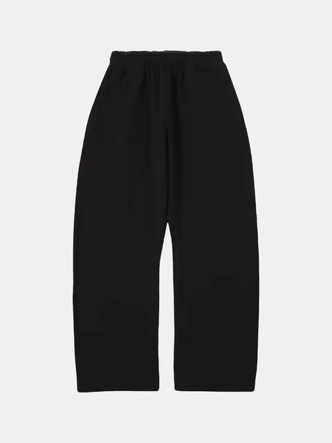 Wide-leg Sweatpants Solid Black