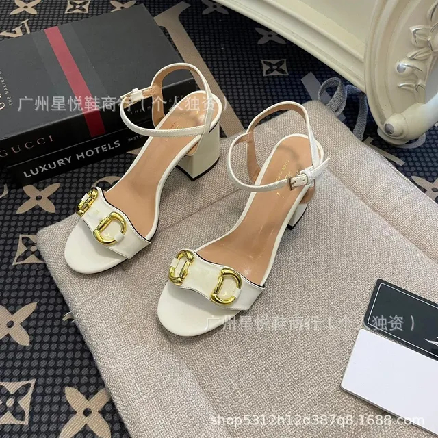 Gucci Horsebit 1955 Sandal White with Gold Horsebit