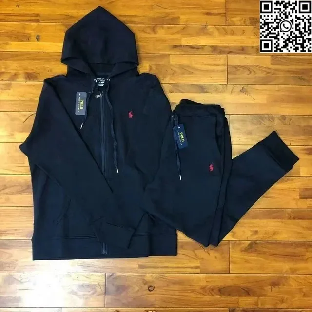 Polo Ralph Lauren Polo Bear Hoodie and Joggers Set Black with Red Pony