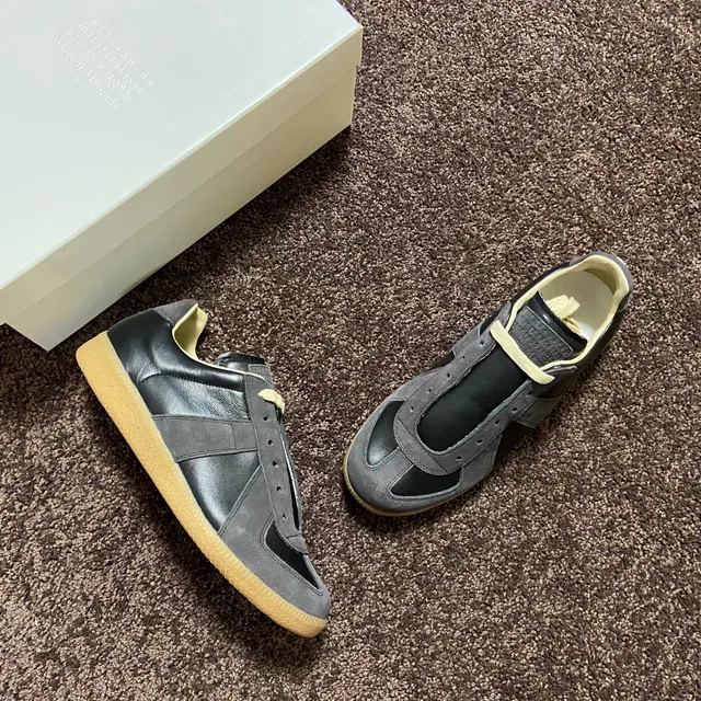 Maison Margiela Tabi Sneaker Black Grey Suede Leather
