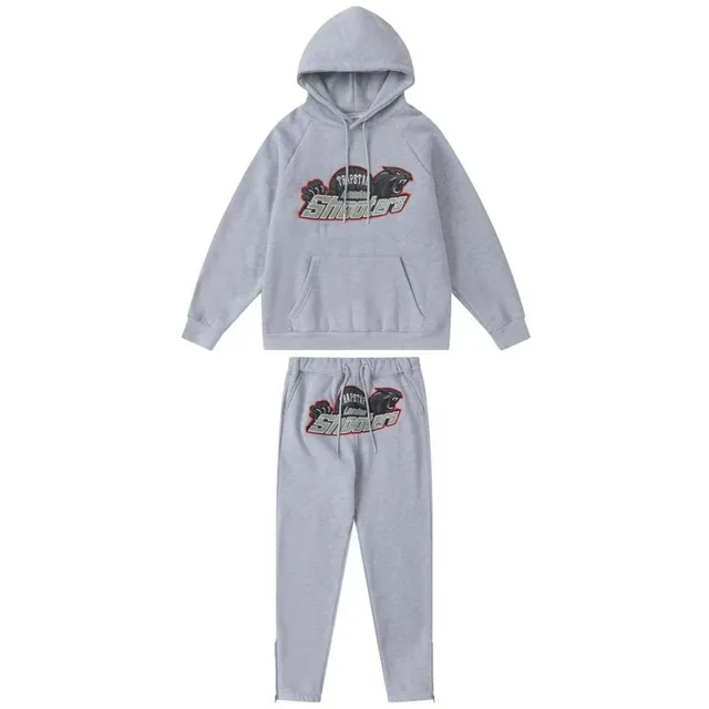 Trapstar Shooters Hoodie and Joggers Set Grey Logo Print