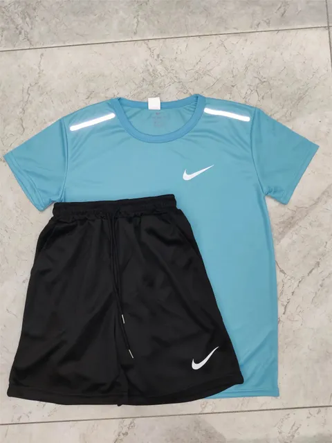 Nike T-Shirt and Shorts Set Reflective Stripe