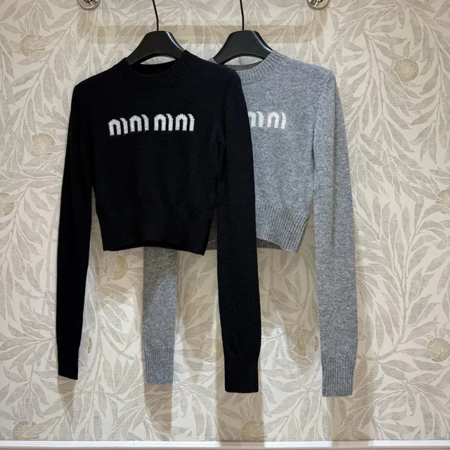 Miu Miu Knit Sweater Logo Intarsia