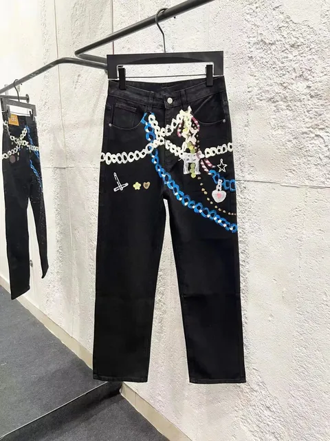 Corteiz Chain & Charm Embroidery Jeans