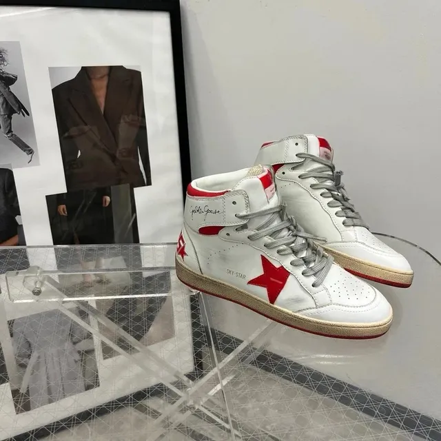 Golden Goose Sky-Star White Red Star
