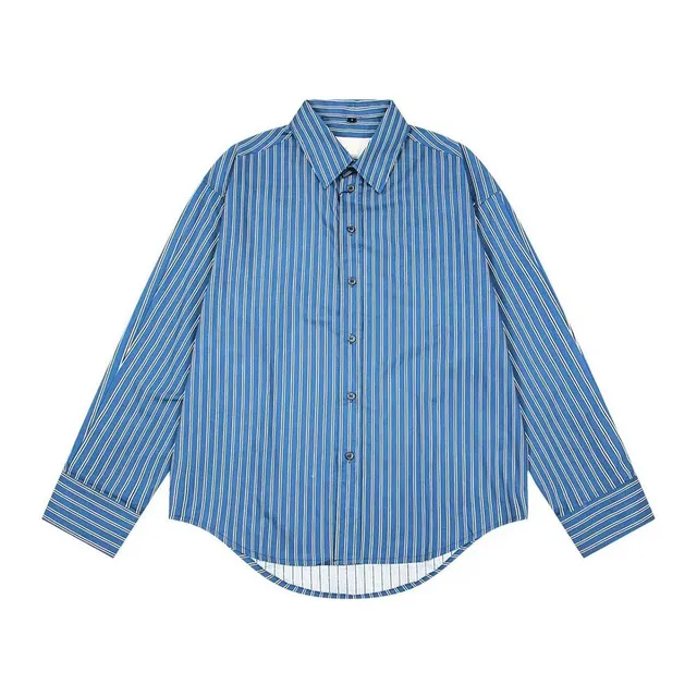 Striped Button-Up Shirt Vertical Stripe