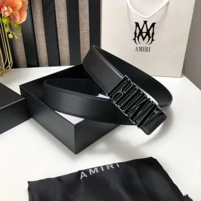 Amiri Logo Belt Black