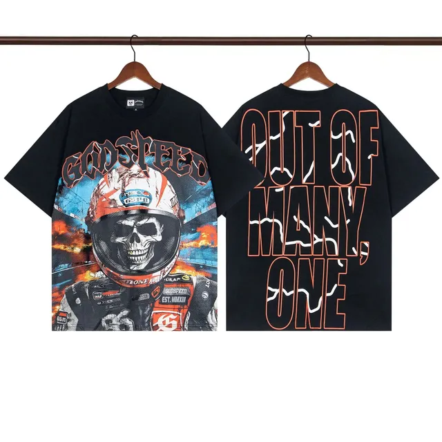 Godspeed Graphic Tee Skull Helmet Print