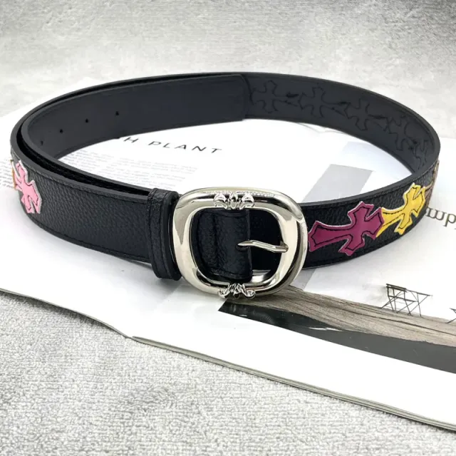[15 colorful crosss - thickened round buckle] crow ch holy sword heart belt