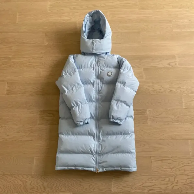 Moncler Long Puffer Coat Light Blue