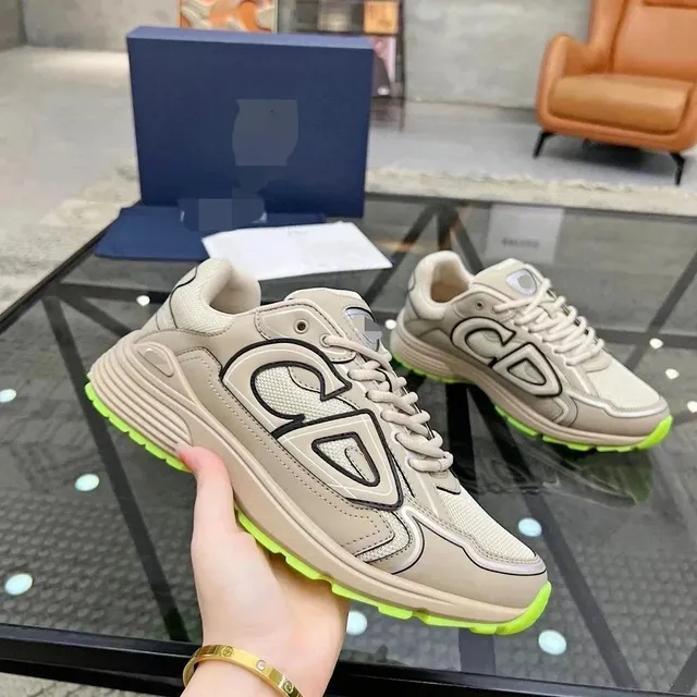Dior Goggle Sneaker Beige with Neon Green Sole