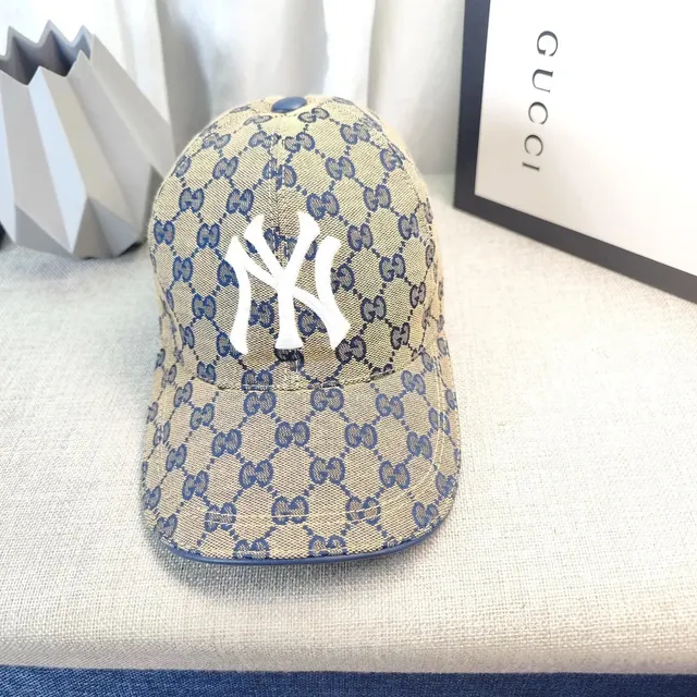 Gucci × MLB Baseball Cap GG Monogram NY Yankees