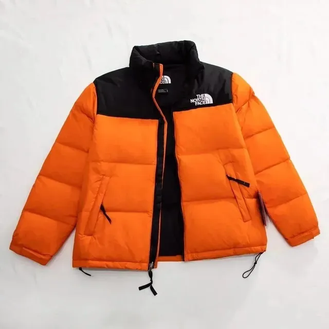 The North Face Nuptse Jacket Orange and Black