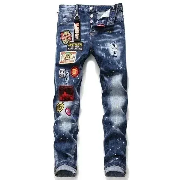 Dsquared2 Patchwork Jeans Distressed with Brand Patches