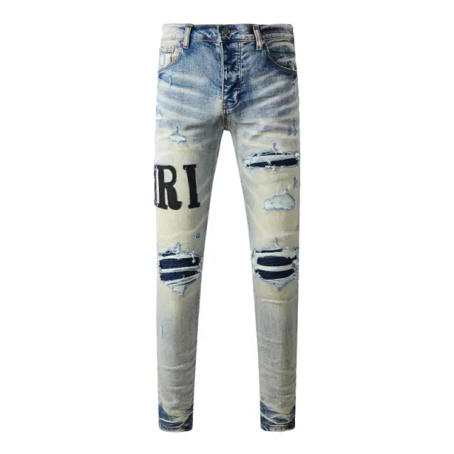 Amiri Distressed Jeans Logo Patch