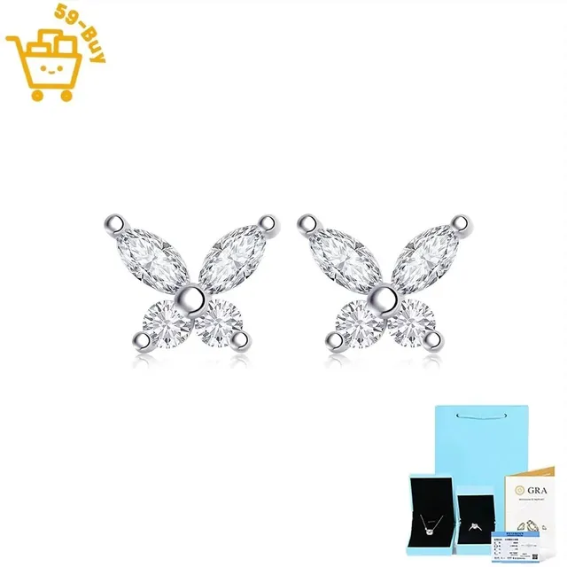 Tiffany & Co. Butterfly Earrings Marquise and Round Cut