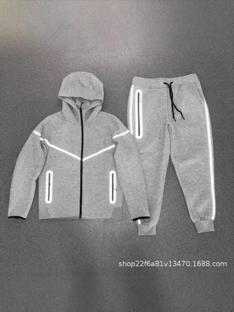 Nike Tech Fleece Hoodie and Joggers Reflective Stripe