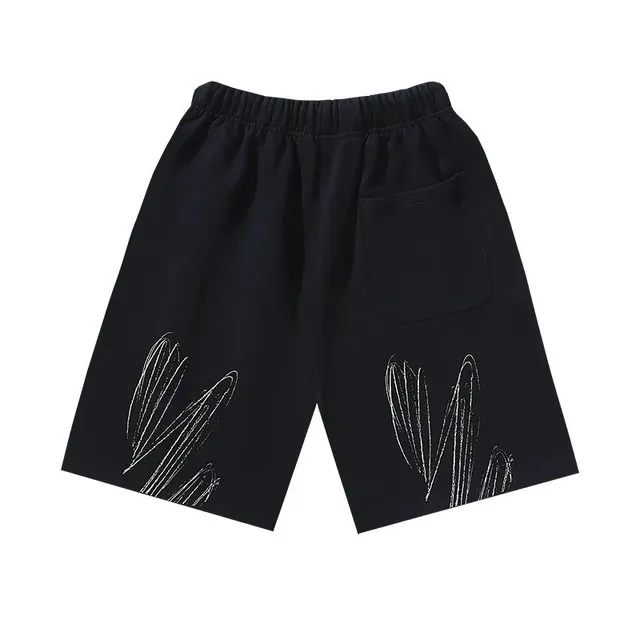 Off-White Drawstring Shorts Abstract Print