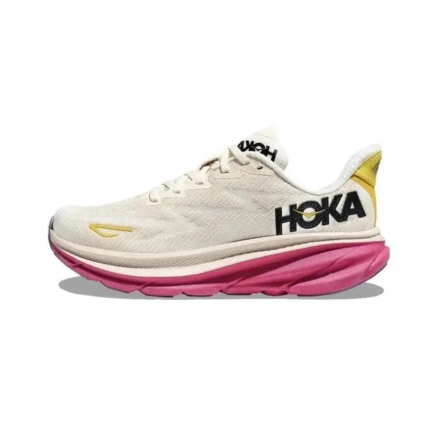 Hoka Clifton White Pink Yellow