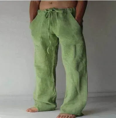 Drawstring Linen Trousers Relaxed Fit