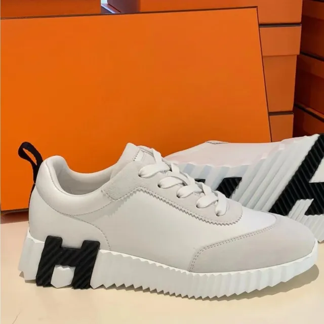 Hermès H-Stripes Sneaker White with Black H Logo