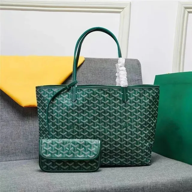 Goyard Saint Louis Tote Green Goyardine Canvas
