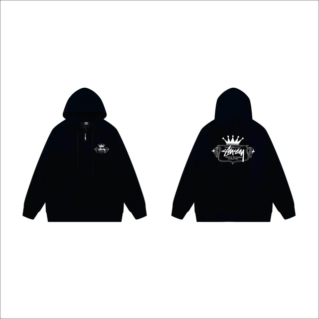Stüssy Zip-Up Hoodie Crown Logo