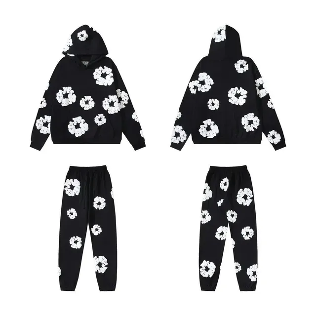 Balenciaga Flower Print Hoodie and Joggers Set All-Over Floral Pattern
