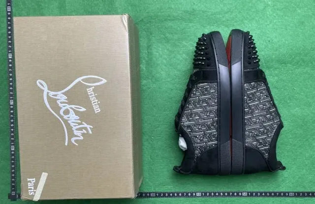 Christian Louboutin Louis Junior Spikes Monogram Mesh