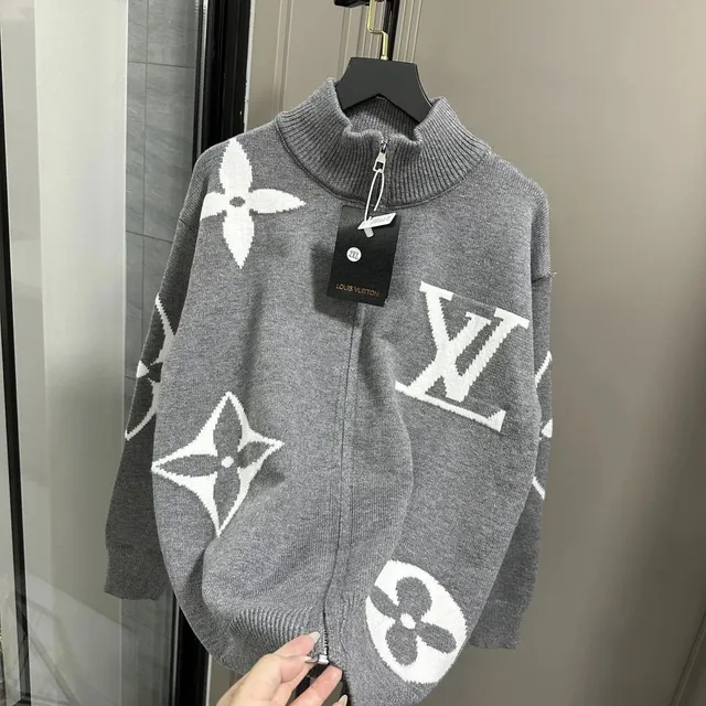 Louis Vuitton Monogram Knit Zip-Up Grey with White Monogram