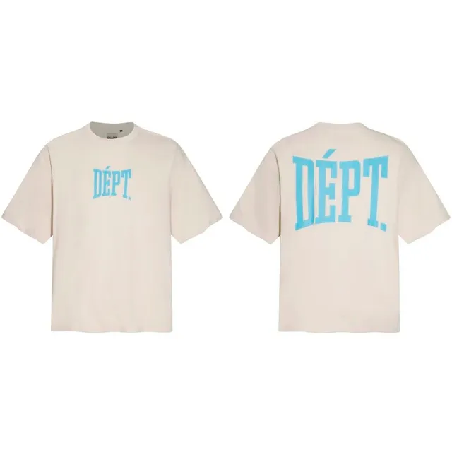 Gallery Dept. Logo T-Shirt Cream with Light Blue Print