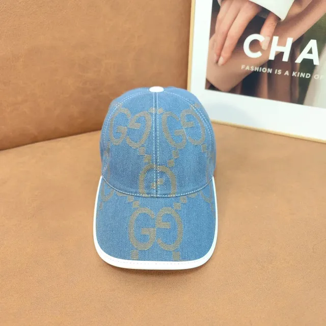 Gucci GG Logo Cap Denim Monogram