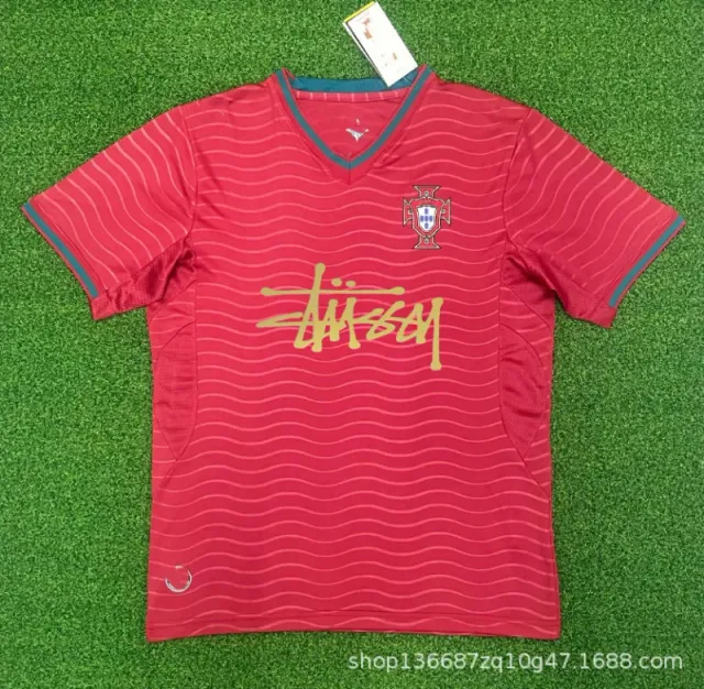Stüssy V-Neck Jersey Portugal Wave Print