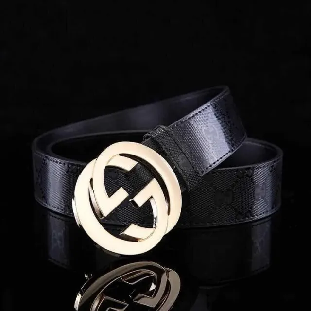 Glossy black gold buckle