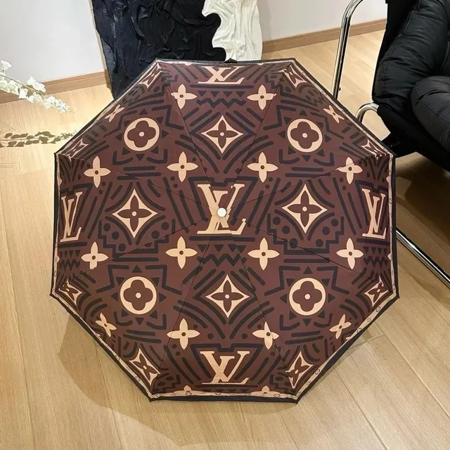 Louis Vuitton Monogram Umbrella Brown Geometric Print