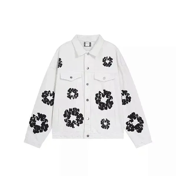 Corteiz Denim Jacket Floral Embroidered