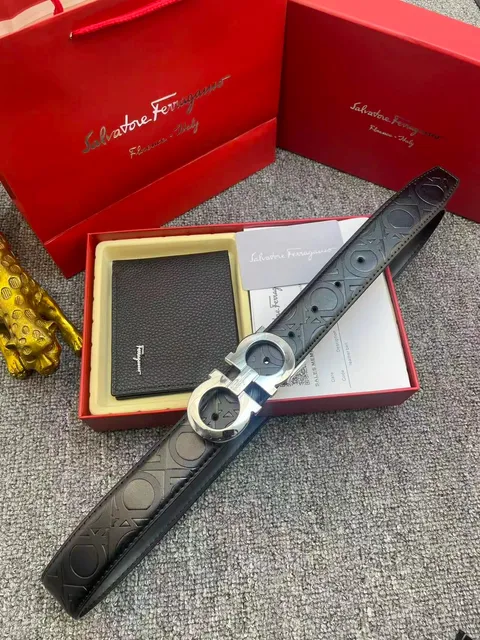 Ferragamo Gancini Belt Embossed Logo