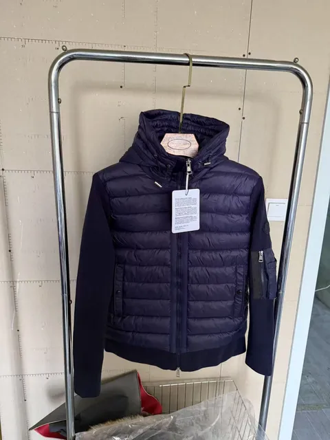 Moncler Quilted Hooded Jacket Navy