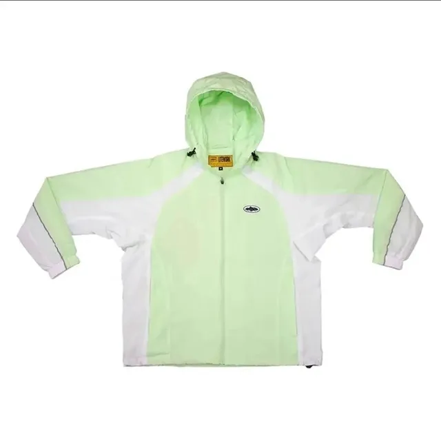 Corteiz Windbreaker Jacket Mint Green and White Panel