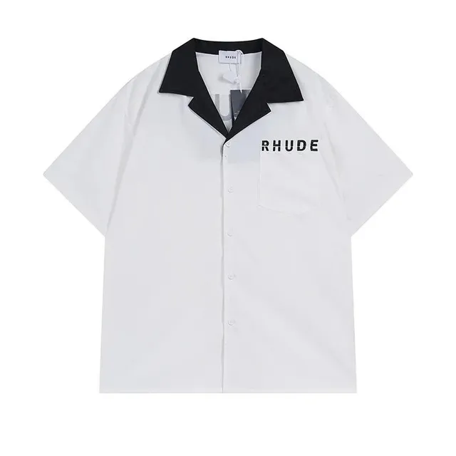 Rhude Camp Collar Shirt Contrast Collar