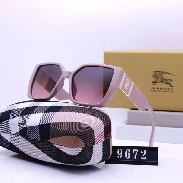 Burberry Square Sunglasses Matte Beige with Gold Logo
