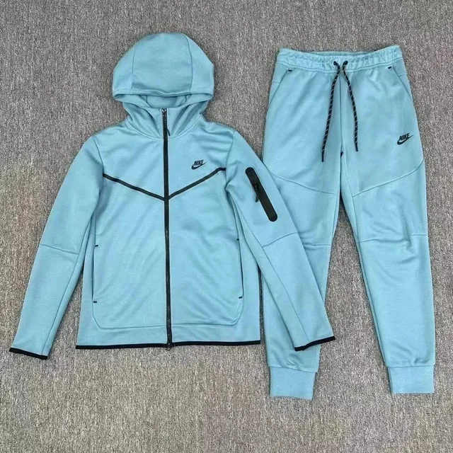 Nike Tech Fleece Hoodie and Joggers Ice Blue