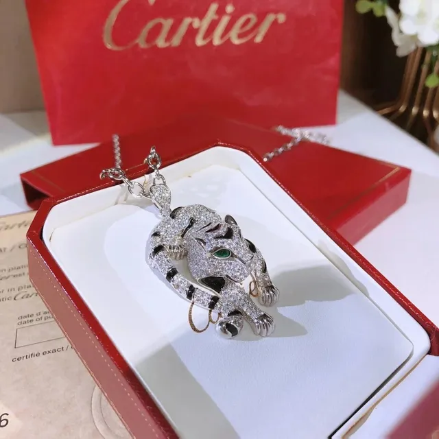 Cartier Panthère Pendant Paved Diamond with Onyx and Emerald