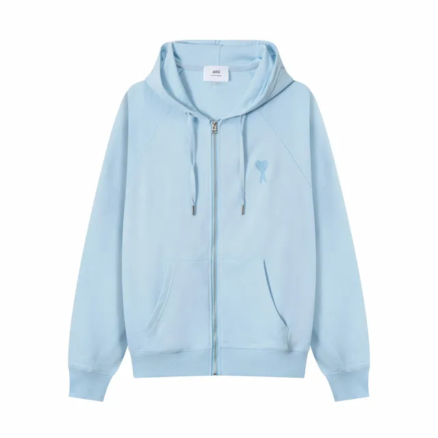 AMI Paris Zip-Up Hoodie Heart Logo