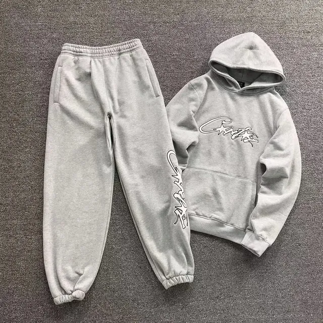Corteiz Hoodie and Joggers Set Script Logo