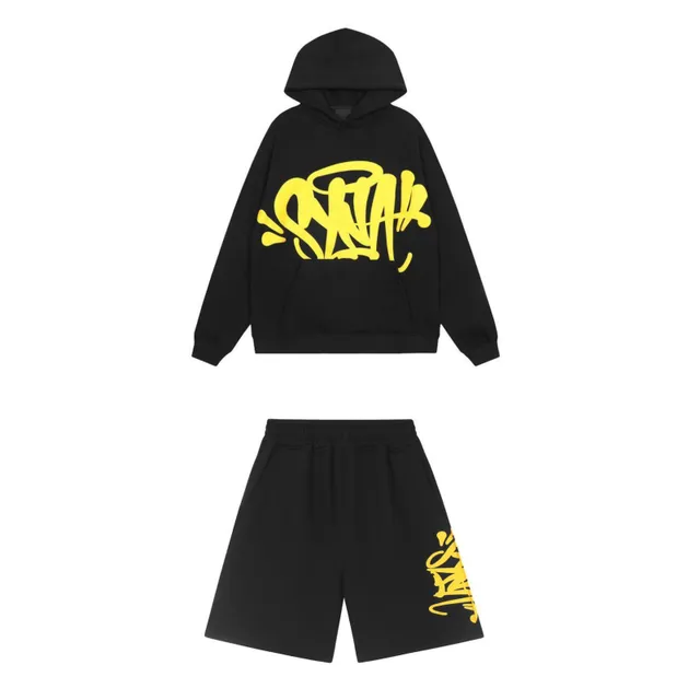 Syna World Hoodie and Shorts Set Graffiti Logo